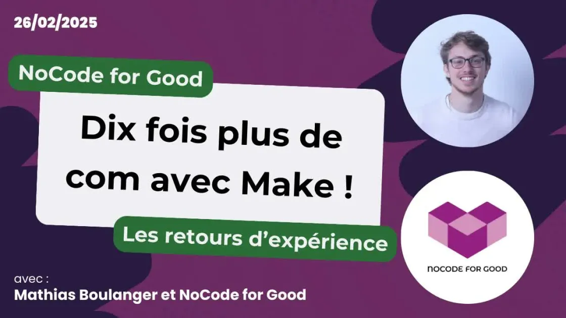 Portada de la sesión de No-code France con NoCode for Good sobre el pipeline de contenido